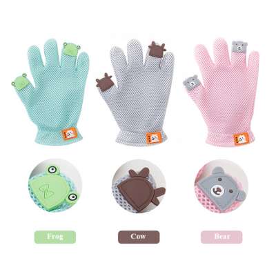 Cute Gentle Efficient Pet Hair Removing and Soft Dog Washing Glove Brush for Shedding