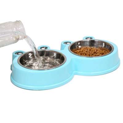 Custom adjustable eco friendly double silicone pet accessories bowl with stand