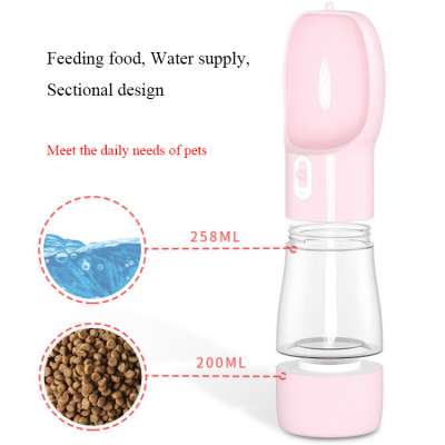 2 in 1 Portable Dog Water Bottle Pet Drinking Bottle Drink Cup Dish Bowl Dispenser for Walking