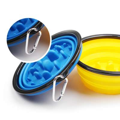 Eco-friendly Custom Hot selling wholesale collapsible silicone slow feeder dog bowl