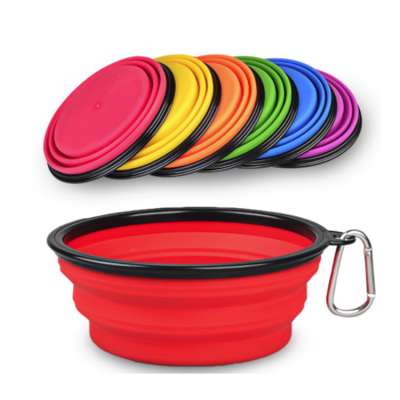 Wholesale Free Sample Custom Foldable Silicone Pet Water Bowl Collapsible Travel Dog Bowl