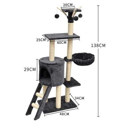 Modern Style Active House Furniture Play Tower Multi Level Cat Tree Tower Condo with Scratching Posts