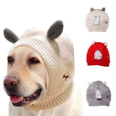 High Quality Dog Winter Warm Hat Pet Plush Wind Hat Dog Knitted Rabbit Ear Cap